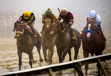 The running of the Preakness Stakes in Baltimore, Maryland on May 19, 2018. (Photo by Will Newton)