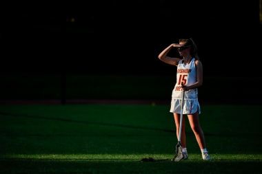 COLLEGE PARK, MD - MAY 13: Marymargaret Quinn #15 of Bishop Ireton looks on during a break in play during the WCAC final against Good Counsel in College Park, MD on May 13, 2019. (Photo by Will Newton for The Washington Post)